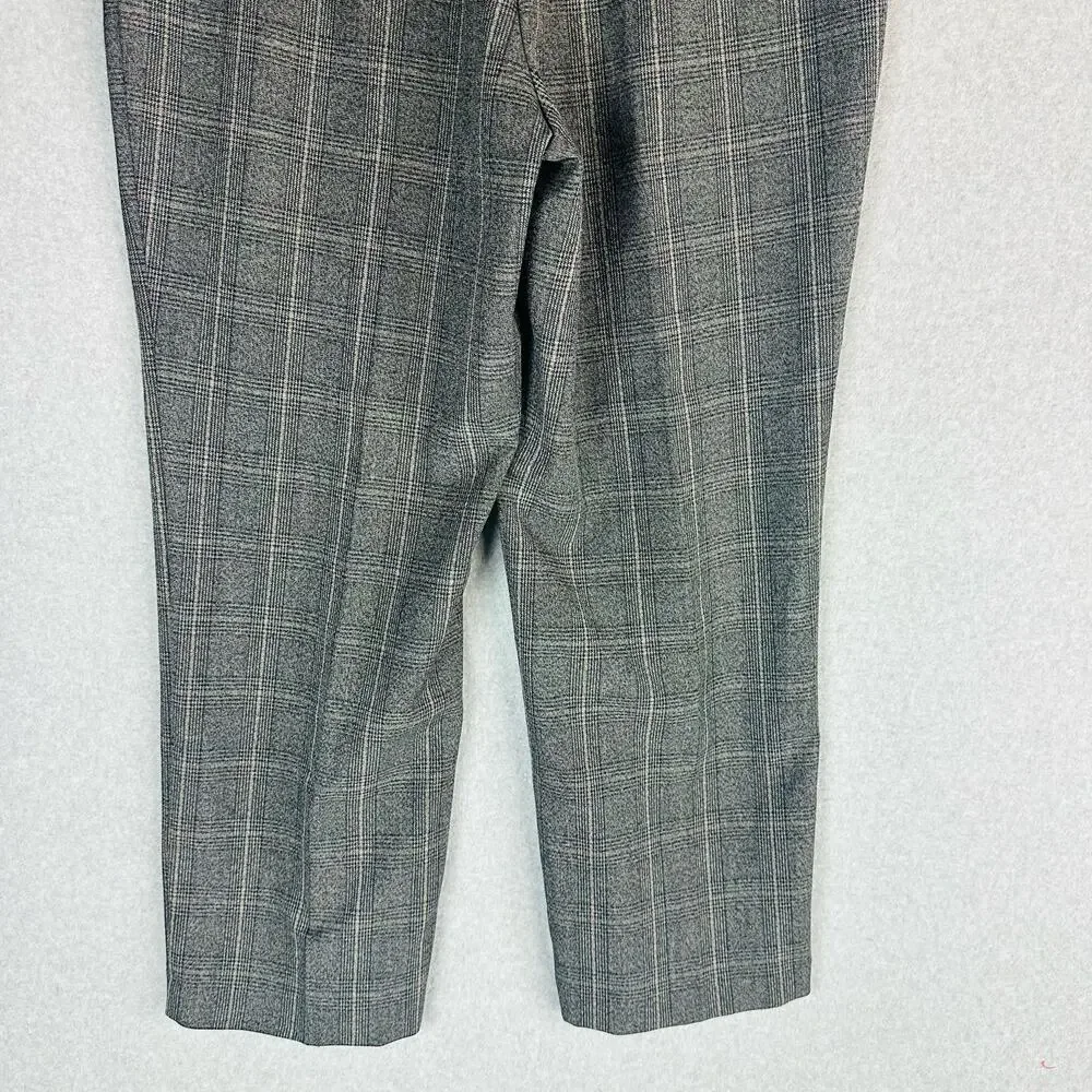 New Avenue Womans 16 Average Dress Pants No Gap Trouser Plaid Comfort Waist NWT